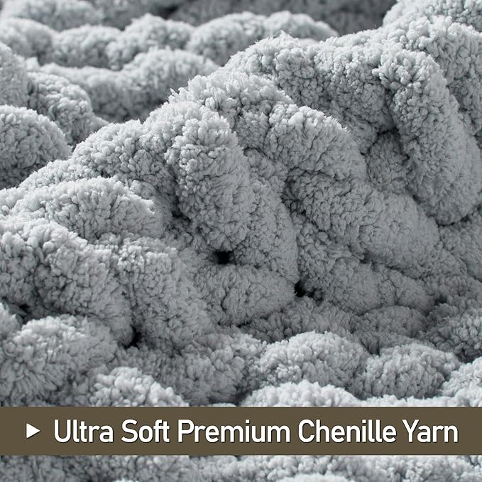 Chunky Knit Throw Blanket 50"X 60", 100% Handmade - Image 3
