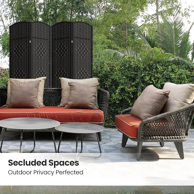 4 Panel Room Divider, 6Ft Folding Privacy Screen, Tall - Image 5