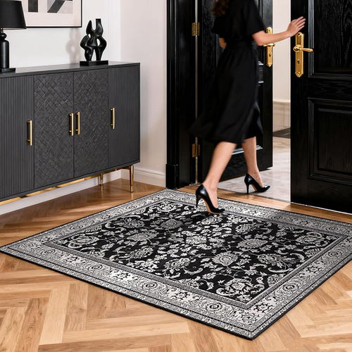 2x3 Washable Area Rug for Entryway：Soft Traditional Printed Area Rug Non-Slip by OLFRUGDTRUG