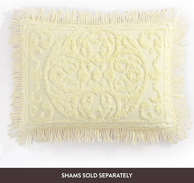 Beatrice Home Fashions Medallion Chenille Bedspread - Image 4