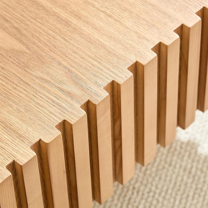 LKTART Square Coffee Table for Living Room, Accent Fluted Coffee Table - Image 6