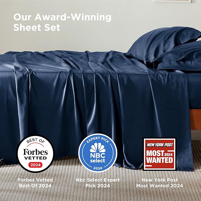 Bedsure Queen Sheet Set, Rayon Derived from Bamboo, Cooling Sheets, Breathable - Image 2