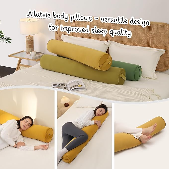 Bolster Pillow for Bed – Long Round Body Pillow for Adults, Cuddle Pillow for - Image 6