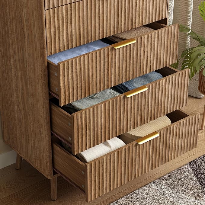 CARPETNAL Fluted 5 Drawers Dresser - Image 7