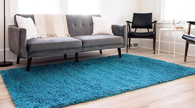Unique Loom Solid Shag Collection Area Rug - Image 2