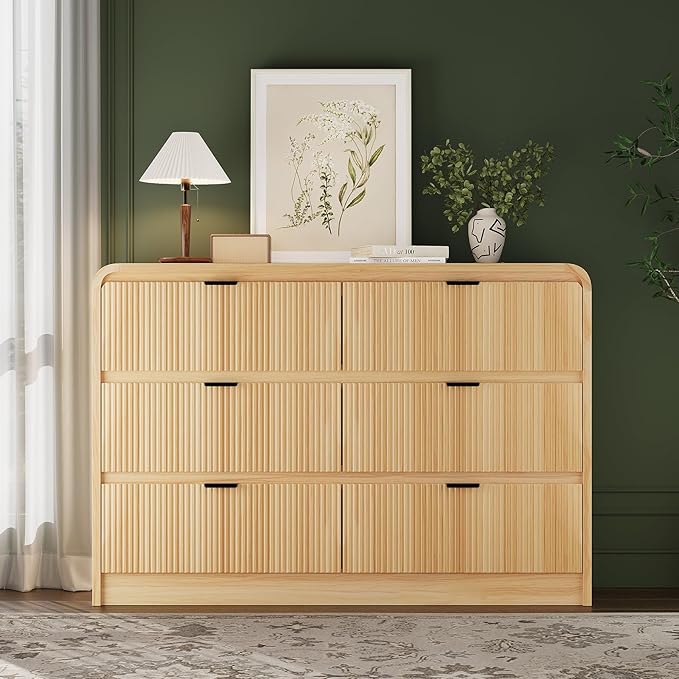 FURSUN Fluted 6 Drawers Dresser by FURSUN