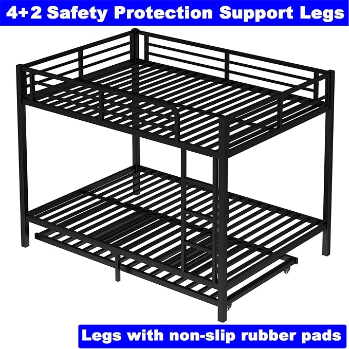 Upgraded Version Thicken Stronger Metal Heavy-Duty Full Over Full Bunk Bed - Image 5