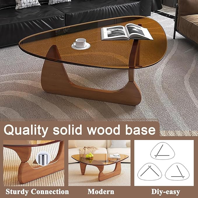 Modern Glass Coffee Table, Mid Century Small Coffee Table, Coffee Table - Image 3