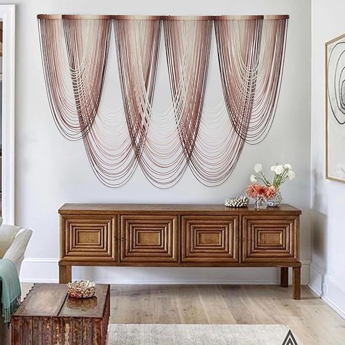 IOWER Macrame Wall Hanging Pink Dip-Dyed Large Macrame Wall Decor - Image 2