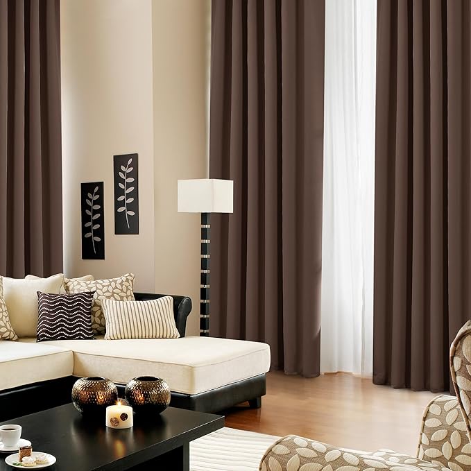 Deconovo Blackout Curtains, Thermal Insulated, W52 x L95 2 Panels, Back Tab - Image 4