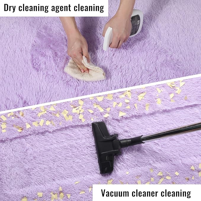 PAGISOFE Fluffy Soft Purple Rug 4' x 6' Rug, Shaggy Rugs - Image 8