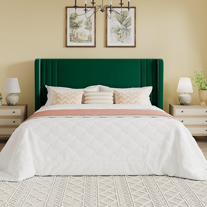 SHA CERLIN Full Size Velvet Upholstered Platform Bed Frame - Image 3