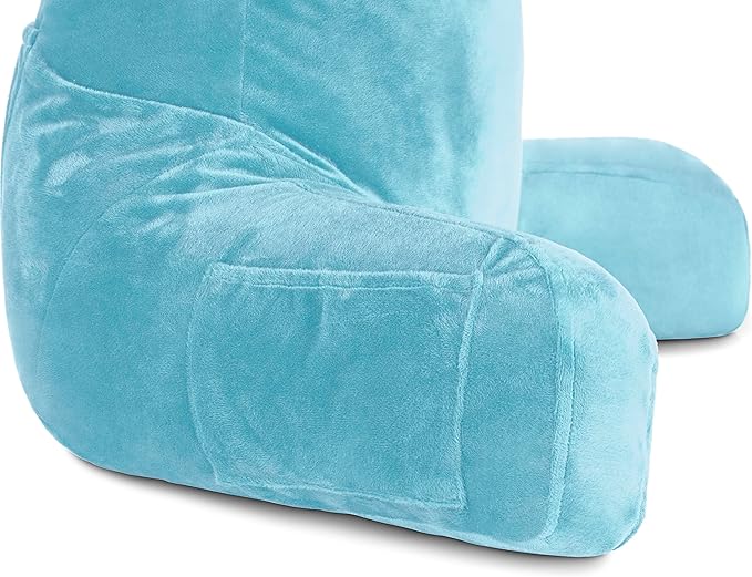 Husband Pillow Carolina Blue, Original Reading Pillow in Bed Rest Chair - Image 7