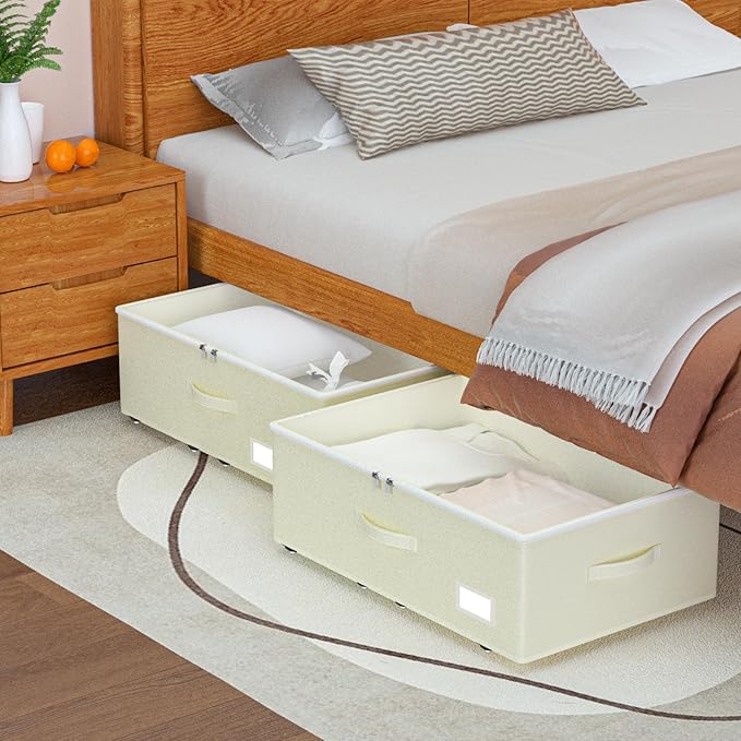 Under Bed Storage with Wheels, No Assemble Required 12 inches height Under Bed - Image 6