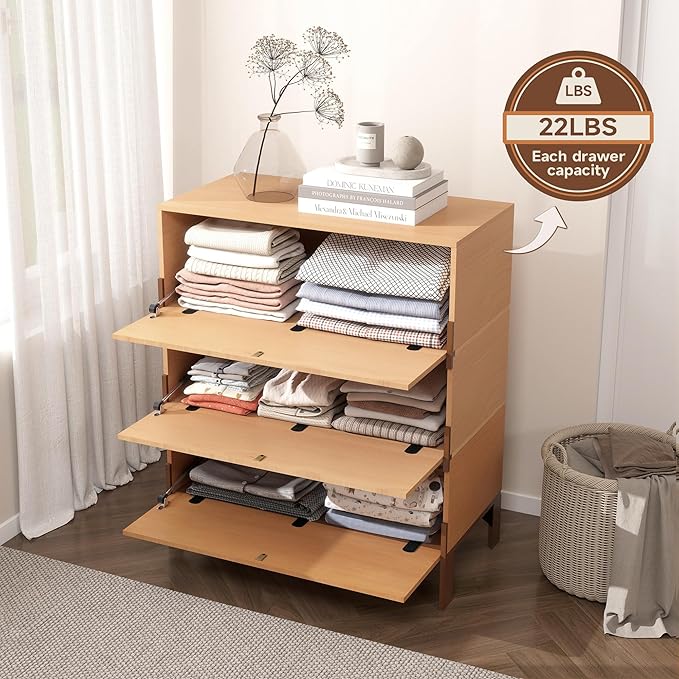Stackable 3 Drawers Dresser, Customizable Chest of Drawers - Image 3