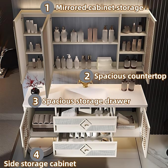 56IN Luxury Floating Bathroom Vanity - Image 7