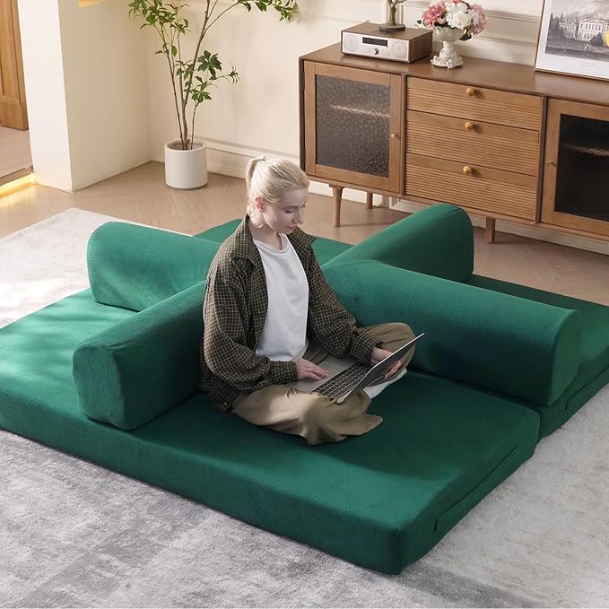 79'' Convertible Sleeper Sofa Bed, 3-in-1 Foldable Floor Couch - Image 6