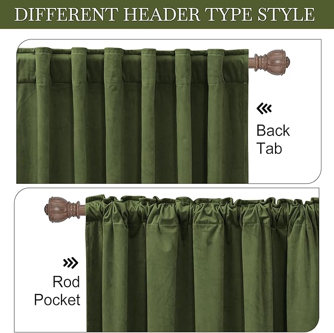 RYB HOME Velvet Room Divider Curtains - Image 4