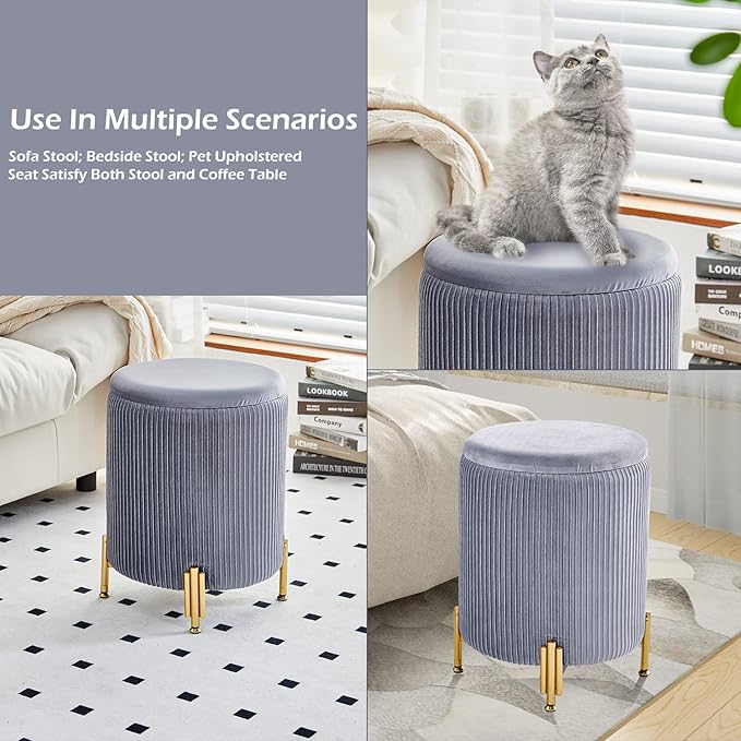 Mxfurhawa Round Ottoman Foot Stool - Image 6