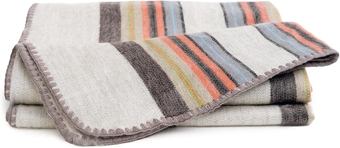 QISU Alpaca Wool Blanket Throw | Large, Variegated | 85 x 65 inches | Ultra-Soft - Image 4