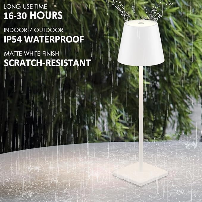 4-Pack Rechargeable Table Lamps, LED Cordless Table Lamp, 3W 6000mAh Battery - Image 4