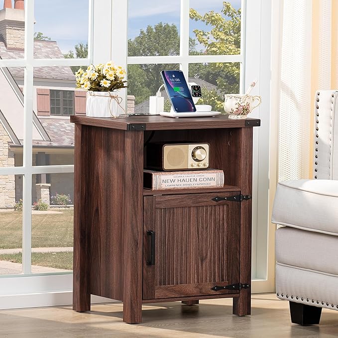 Joaxswe Night Stand Set of 2, 18 Inch Farmhouse Nightstand - Image 7
