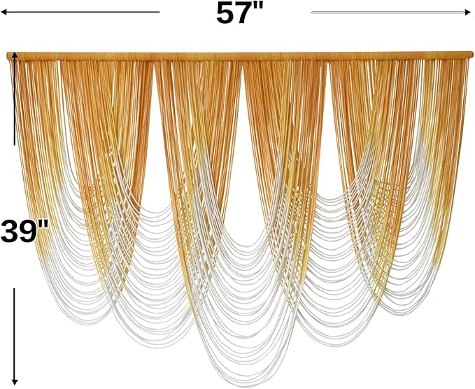 IOWER Macrame Wall Hanging Large Yellow Yarn Tapestry Headboard Decor Handmade - Image 5
