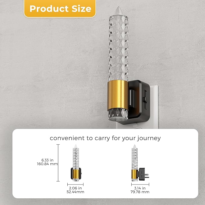 L LOHAS LED Night Light, Amber Candle Night Lights Plug into Wall, 0-100 LM - Image 3