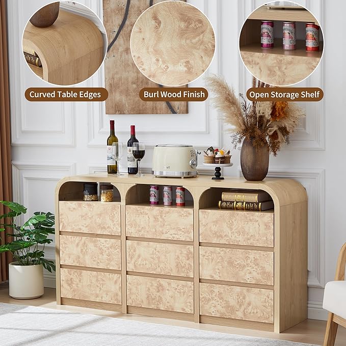 9 Drawer Dresser for Bedroom, Modern Chest of Drawers - Image 6
