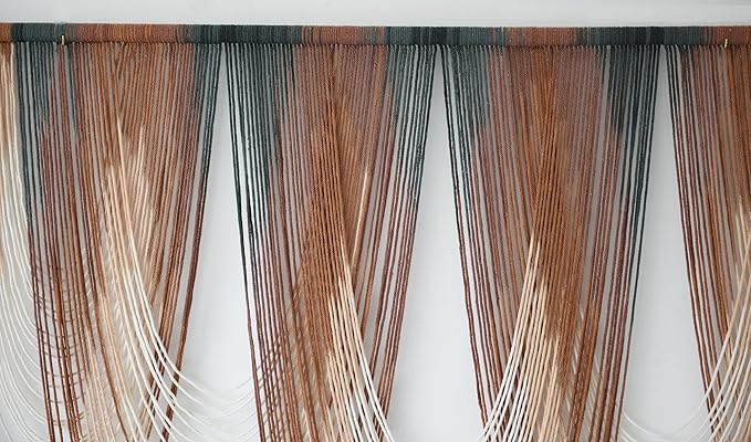 IOWER Macrame Wall Hanging Brown Dip-Dyed Large Macrame Wall Decor - Image 7