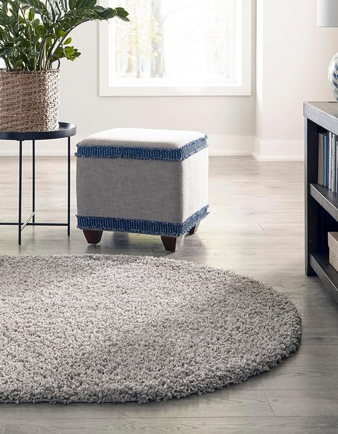 Unique Loom Solid Shag Collection Area Rug - Image 2