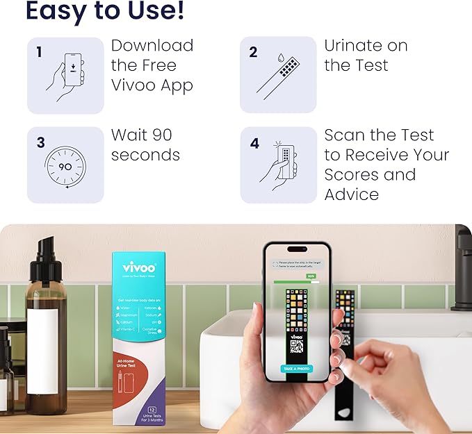 Vivoo Urine Test Strips for at-Home Wellness: 8-in-1 Advanced Urine Test for - Image 5