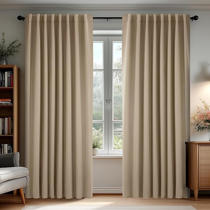 Deconovo Blackout Curtains, Thermal Insulated, W70 x L84 2 Panels, Back Tab by Deconovo
