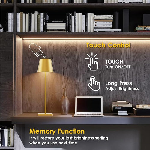 2-Pack LED Cordless Table Lamp 3W 5500mAh Rechargeable Battery Operated - Image 2
