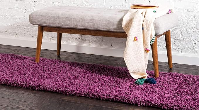 Unique Loom Solid Shag Collection Area Rug - Image 2