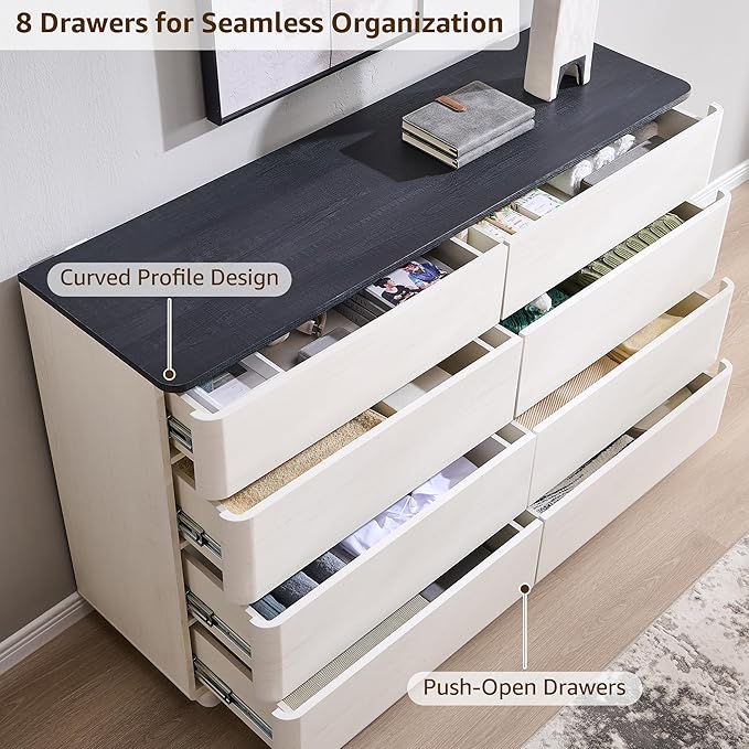 ACCOHOHO 8 Drawer Dresser for Bedroom, 52 Inch Wide Modern Chest of Drawers - Image 4