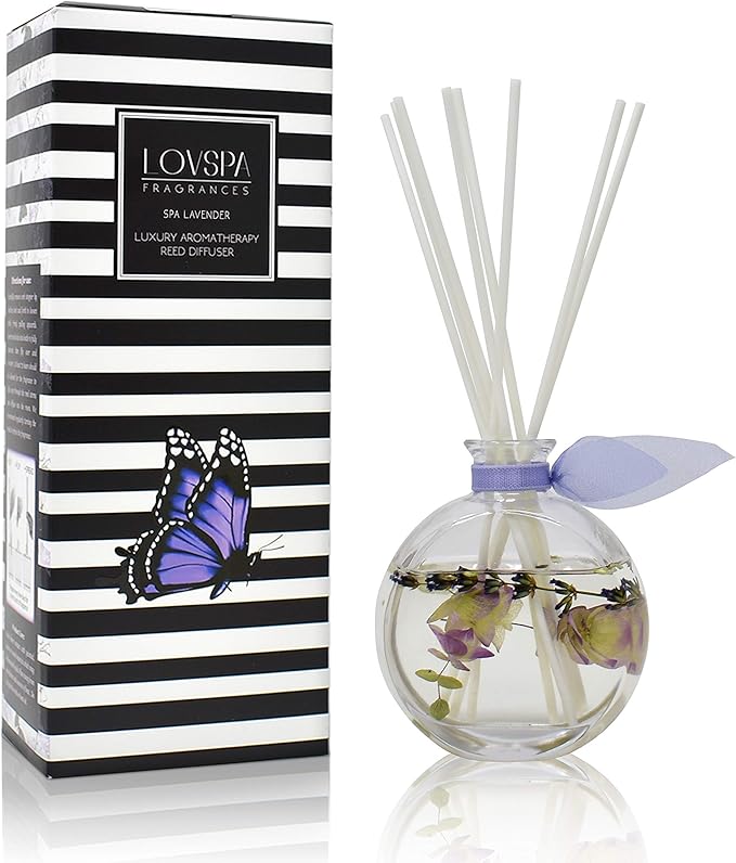 LOVSPA Reed Diffuser Set, Spa Lavender Scented Oil Diffuser by LOVSPA