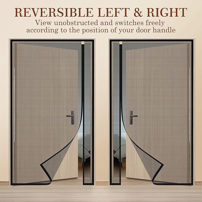 Yotache Reversible Left/Right Opening Magnetic Screen Door Fits 72 x 80 inch - Image 3