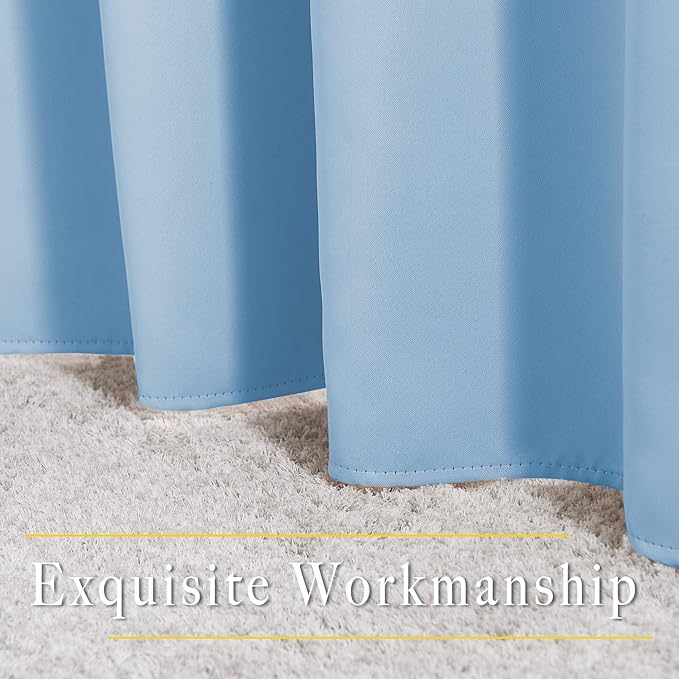 NICETOWN Sky Blue Blackout Curtains - Image 6