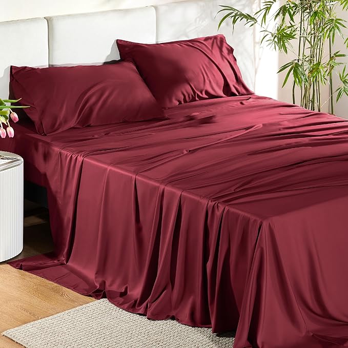 Bedsure Queen Sheet Set, Rayon Derived from Bamboo, Cooling Sheets, Breathable - Image 2
