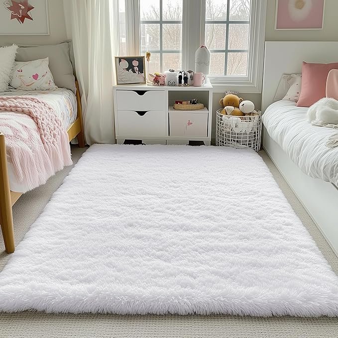 PAGISOFE Soft Comfy White Area Rugs - Image 5