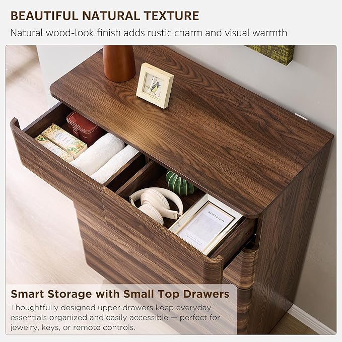 ACCOHOHO 6 Drawer Dresser for Bedroom, 42 Inch Tall Modern Chest of Drawers - Image 3