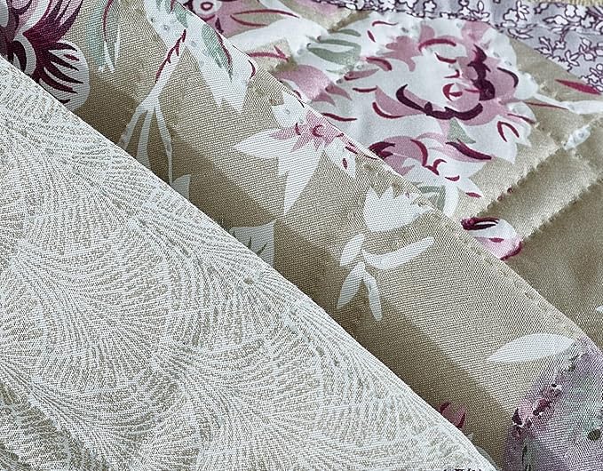 Brilliant Sunshine Lilac Rose Patchwork Couch Armrest 5 Pockets Organizer - Image 6