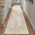 Light Brown Runner Rug 2x10 Hallway Machine Washable Kitchen Vintage Distressed by PureCozy