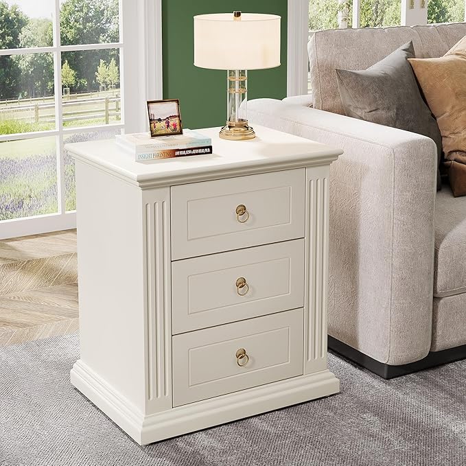 Tribesigns 3-Drawer Nightstand Set of 2, Modern Bedside Table - Image 4