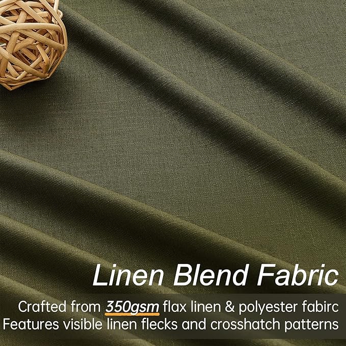 Topfinel Olive Green 100 Inch Long Black Out Custom Curtains, Double Pinch - Image 4