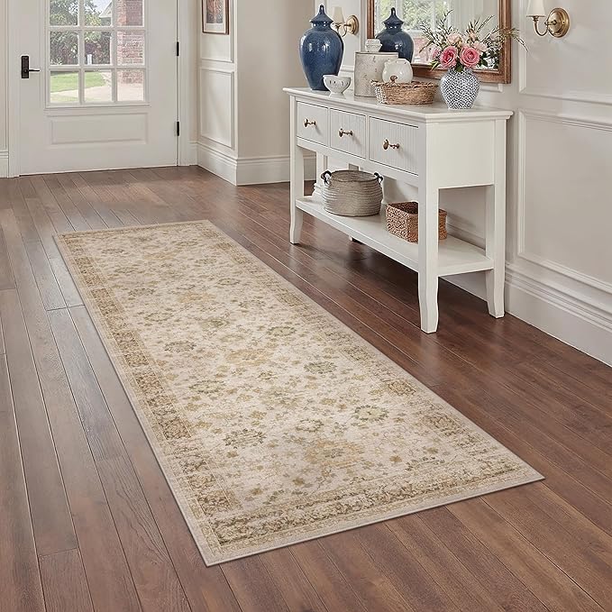 Beige 2x6 Runner Rug Hallway Non Slip Kitchen Vintage Distressed Long Carpet - Image 5