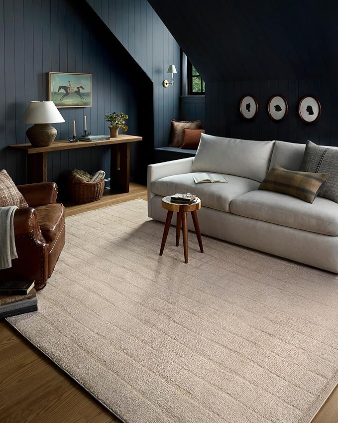 Loloi Chris Loves Julia Calvin Collection CLV-02 Ivory/Oatmeal 7'-10" x 7'-10" by Loloi