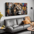 JuhaiArt Graffiti Wall Art Lion Picture Brown Wall Decor Animal Wall Art Canvas by JuhaiArt