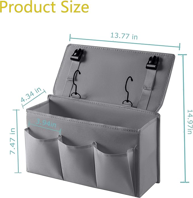 LASAMOLL Bedside Caddy Bedside Storage Organizer, Bed Caddy - Image 2